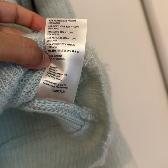 Free People Autumn Sky Pullover Sweater Cloud Combo Large Gray Light Blue Casual - Picture 4 of 6